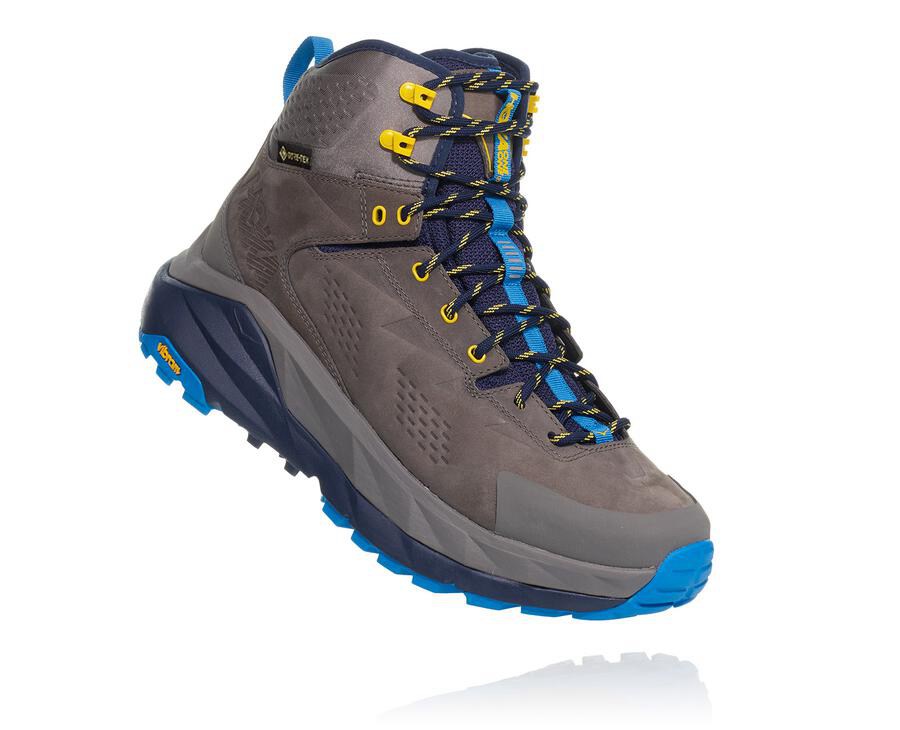 Botas De Montaña Hoka One One Hombre - Kaha Gore-Tex - Gris/Azules - LGZ248036